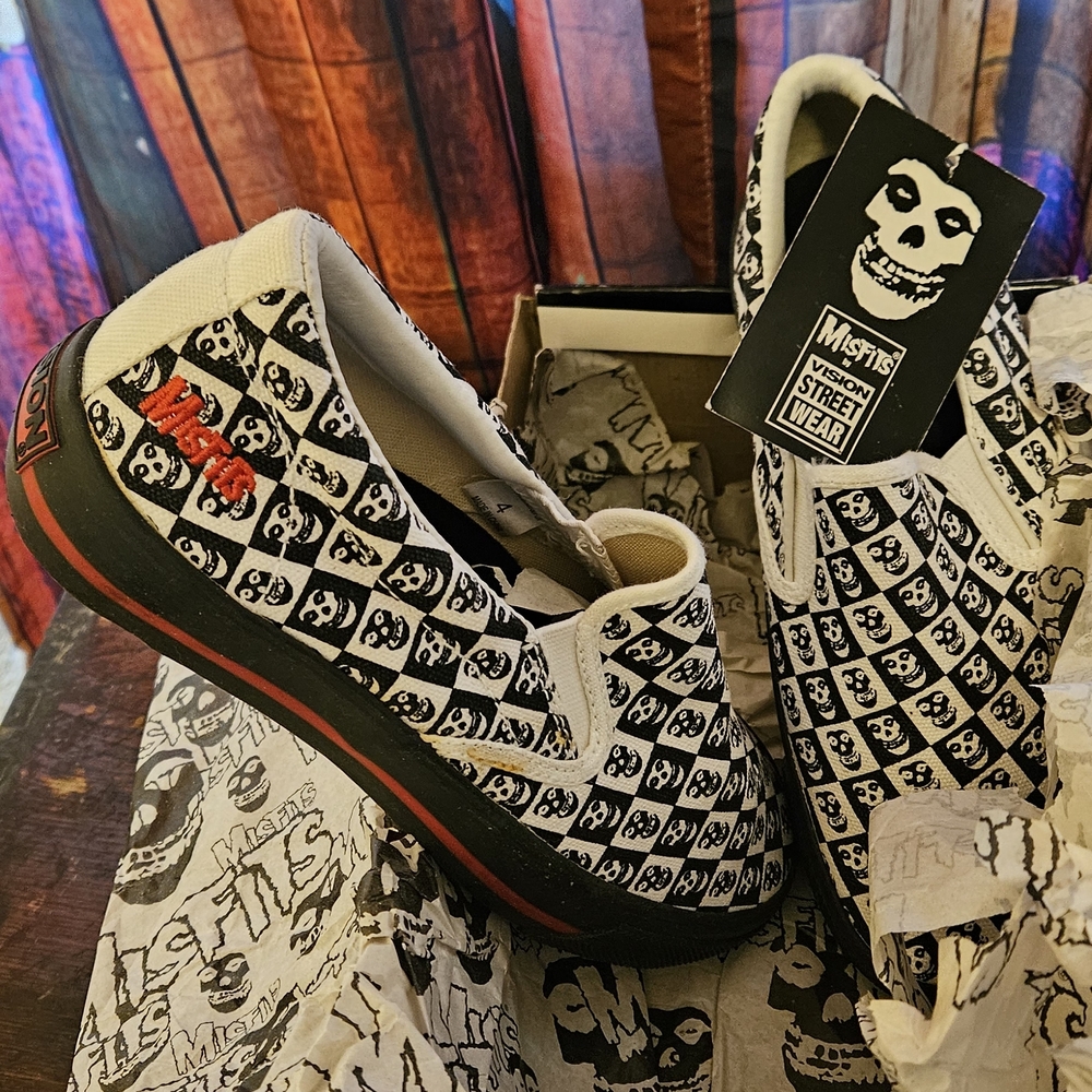 Vans Black and White Skull Sneakers